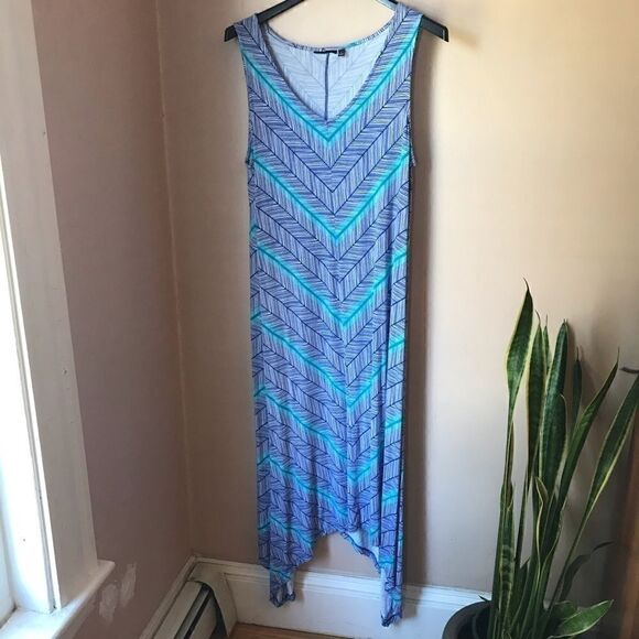 Sleeveless Sundress- Large- rayon/spandex blu - Picture 4 of 9